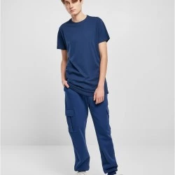 Мъжка дълга тениска в син цвят Urban Classics Shaped Long Tee