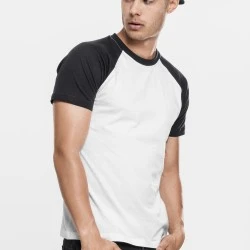 Мъжка тениска Urban Classics с ръкави тип реглан white/black