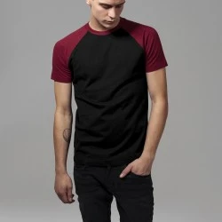 Мъжка тениска Urban Classics с ръкави тип реглан black/burgundy