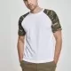 Мъжка тениска Urban Classics с ръкави тип реглан white/woodcamouflage, Тениски - Hoodstyle.bg