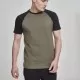 Мъжка тениска Urban Classics с ръкави тип реглан в черно и маслина olv/blk, Тениски - Hoodstyle.bg