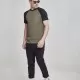 Мъжка тениска Urban Classics с ръкави тип реглан в черно и маслина olv/blk, Тениски - Hoodstyle.bg