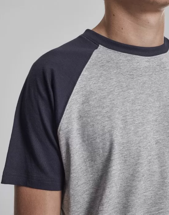 Мъжка тениска Urban Classics с ръкави тип реглан grey/navy, Тениски - Hoodstyle.bg
