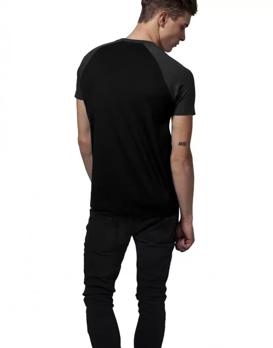 Мъжка тениска Urban Classics с ръкави тип реглан blk/cha, Тениски - Hoodstyle.bg