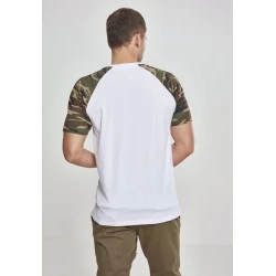 Мъжка тениска Urban Classics с ръкави тип реглан white/woodcamouflage