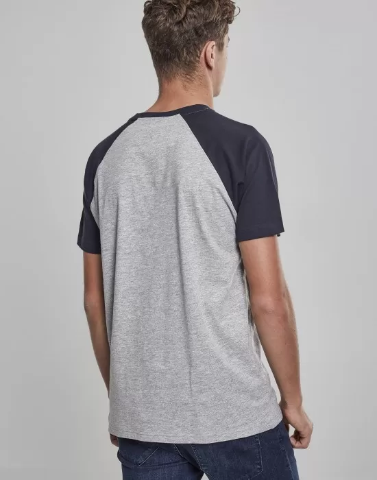 Мъжка тениска Urban Classics с ръкави тип реглан grey/navy, Тениски - Hoodstyle.bg
