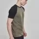 Мъжка тениска Urban Classics с ръкави тип реглан в черно и маслина olv/blk, Тениски - Hoodstyle.bg