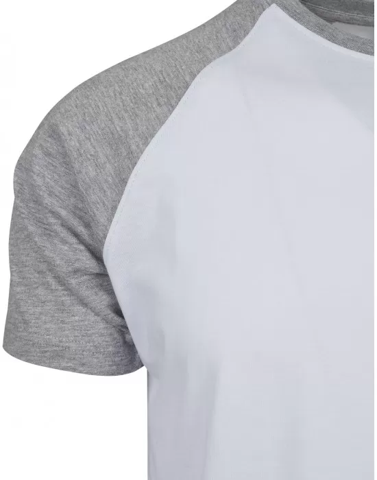 Мъжка тениска Urban Classics с ръкави тип реглан white/grey, Тениски - Hoodstyle.bg