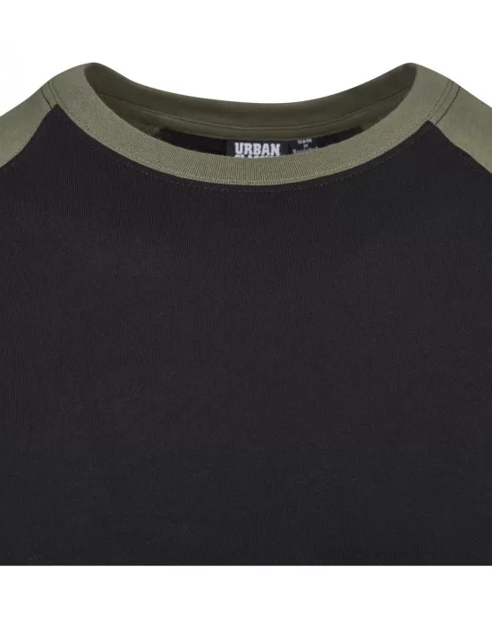 Мъжка тениска с ръкави тип реглан Urban Classics blk/olive, Тениски - Hoodstyle.bg