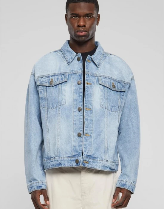 Мъжко дънково яке Urban Classics Boxy Denim light blue washed, Пролет / Есен - Hoodstyle.bg