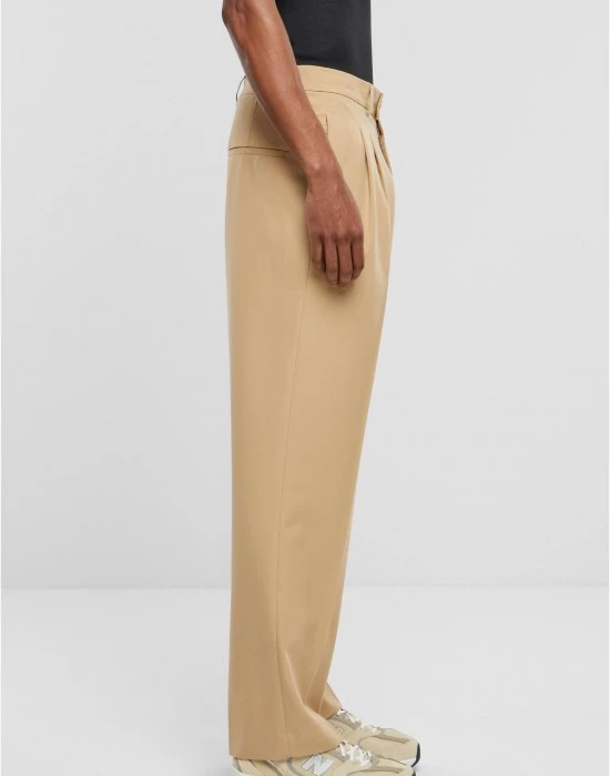 Мъжки панталон в бежово Urban Classics Double Pleated, Панталони - Hoodstyle.bg