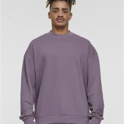 Мъжка блуза в тъмнолилаво Urban Classics Light Terry Crew