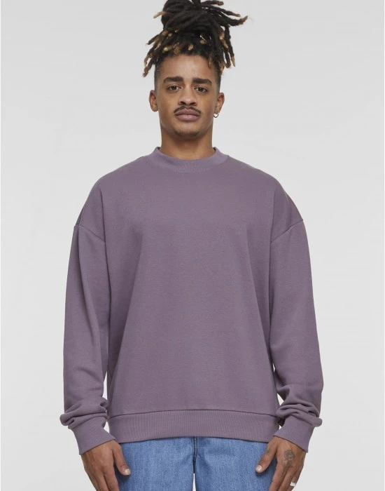 Мъжка блуза в тъмнолилаво Urban Classics Light Terry Crew, Блузи - Hoodstyle.bg