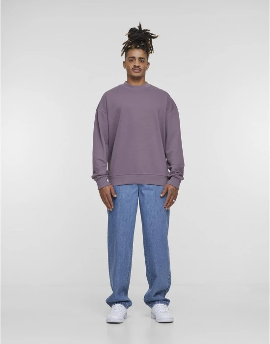 Мъжка блуза в тъмнолилаво Urban Classics Light Terry Crew, Блузи - Hoodstyle.bg