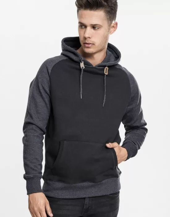 Мъжки суичър Urban Classics blk/cha с реглан ръкави, Суичъри - Hoodstyle.bg
