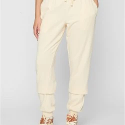 Дамско долнище в цвят пясък Urban Classics Terry