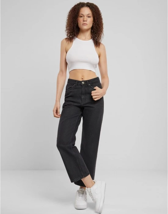 Дамски дънки в черно Urban Classics Cropped, Дънки - Hoodstyle.bg