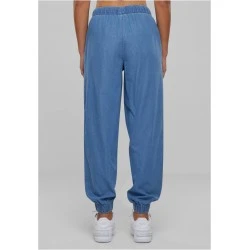 Дамски панталон в синьо Urban Classics Denim Jogpants