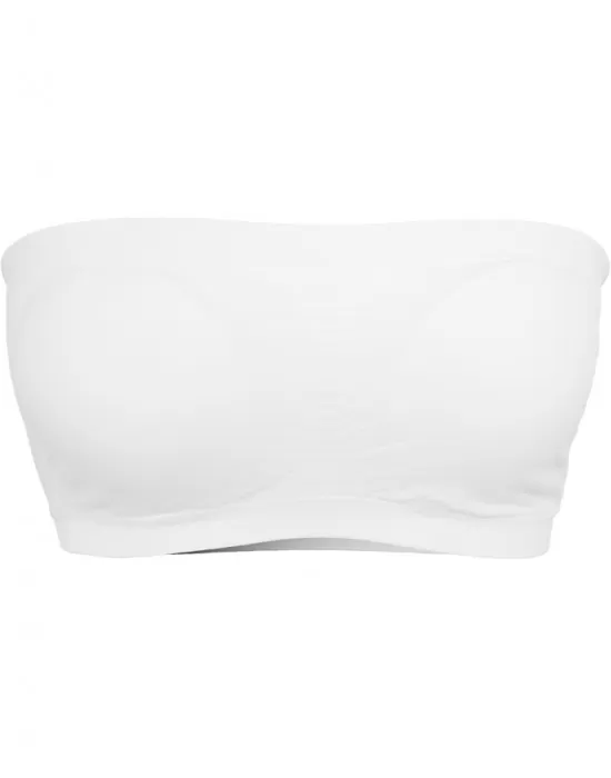 Дамски топ в бял цвят Urban Classics Ladies Pads Bandeau white, Жени - Hoodstyle.bg