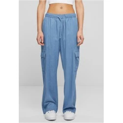 Дамски Дънки Ladies Light Denim Cargo Pants skyblue washed XXL