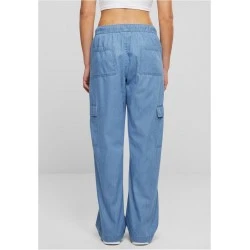 Дамски Дънки Ladies Light Denim Cargo Pants skyblue washed XXL
