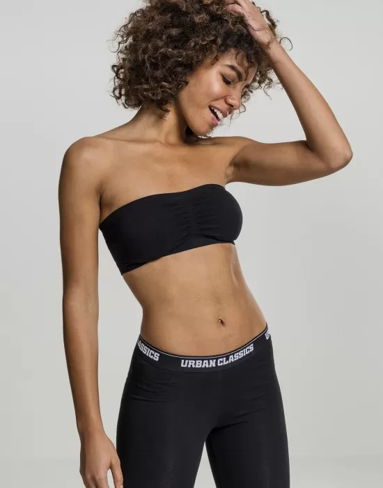 Дамски топ в черен цвят Urban Classics Ladies Pads Bandeau black, Жени - Hoodstyle.bg