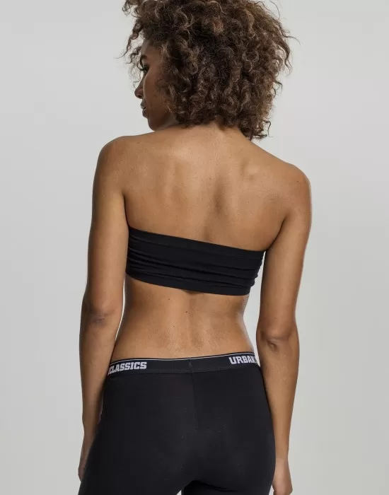 Дамски топ в черен цвят Urban Classics Ladies Pads Bandeau black, Жени - Hoodstyle.bg