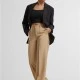 Дамски панталон в бежово Urban Classics Wide Pleated, Панталони - Hoodstyle.bg
