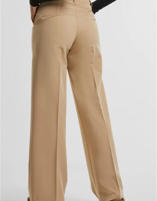 Дамски панталон в бежово Urban Classics Wide Pleated, Панталони - Hoodstyle.bg