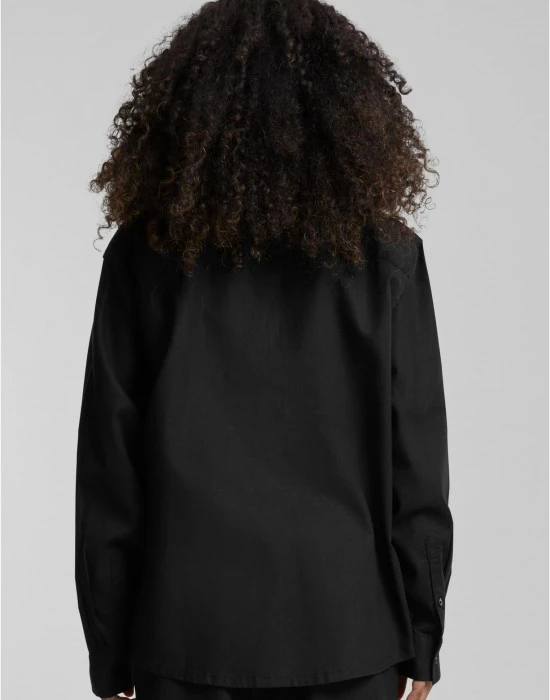 Дамска риза в черен цвят Urban Classics Ladies Linen Mixed Oversized, Жилетки - Hoodstyle.bg