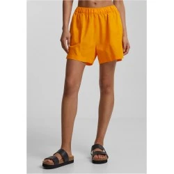 Дамски къси панталони в оранжев цвят Urban Classics Ladies Linen Mixed Boxer Shorts