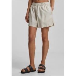 Дамски къси панталони в светлобежов цвят Urban Classics Ladies Linen Mixed Boxer Shorts