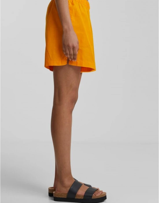 Дамски къси гащи в оранжев цвят Urban Classics Ladies Linen Mixed Boxer Shorts, Къси панталони - Hoodstyle.bg