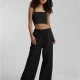 Дамски панталон в черно Urban Classics Linen Mixed Wide, Панталони - Hoodstyle.bg