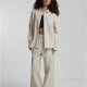 Дамски панталон в цвят екрю Urban Classics Linen Mixed Wide, Панталони - Hoodstyle.bg