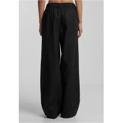 Дамски панталон в черно Urban Classics Linen Mixed Wide 