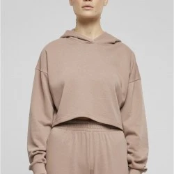 Дамски къс суичър Urban Classics Terry Hoodie duskrose