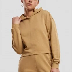 Дамски къс суичър Urban Classics Terry Hoodie unionbeige