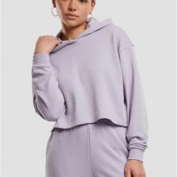 Дамски къс суичър Urban Classics Terry Hoodie dustylilac