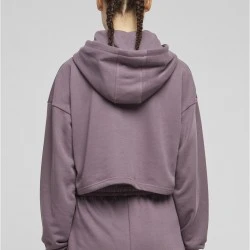 Дамски къс суичър Urban Classics Terry Hoodie fadedpurple