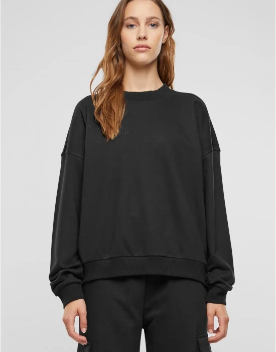 Дамска блуза Urban Classics Terry Crewneck black, Блузи - Hoodstyle.bg