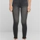 Дамски дънки с висока талия Urban Classics Open Hem black washed, Дънки - Hoodstyle.bg