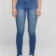 Дамски дънки с висока талия Urban Classics Open Hem blue washed, Дънки - Hoodstyle.bg