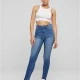 Дамски дънки с висока талия Urban Classics Open Hem blue washed, Дънки - Hoodstyle.bg