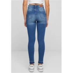 Дамски дънки с висока талия Urban Classics Open Hem blue washed