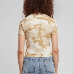 Дамска къса тениска в камуфлажен цвят Urban Classics Ladies Cropped Camo Tee 