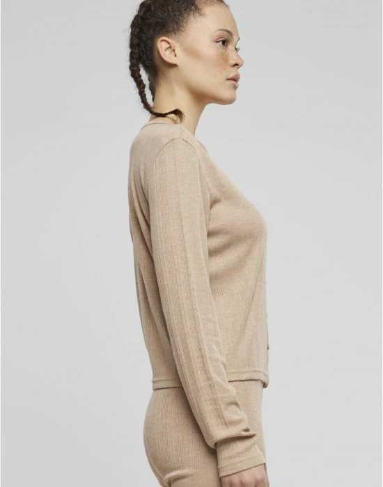 Дамска жилетка в бежово Urban Classics Rib, Жилетки - Hoodstyle.bg