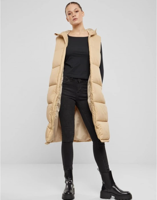 Дамска дълга грейка в бежово Urban Classics, Якета - Hoodstyle.bg