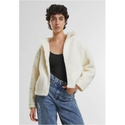 Дамско яке в цвят пясък Urban Classics Hooded Sherpa