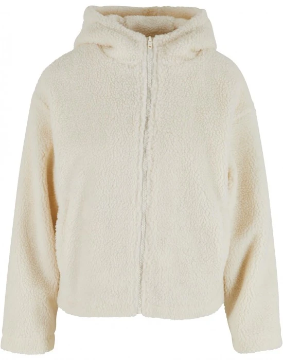 Дамско яке в цвят пясък Urban Classics Hooded Sherpa, Якета - Hoodstyle.bg